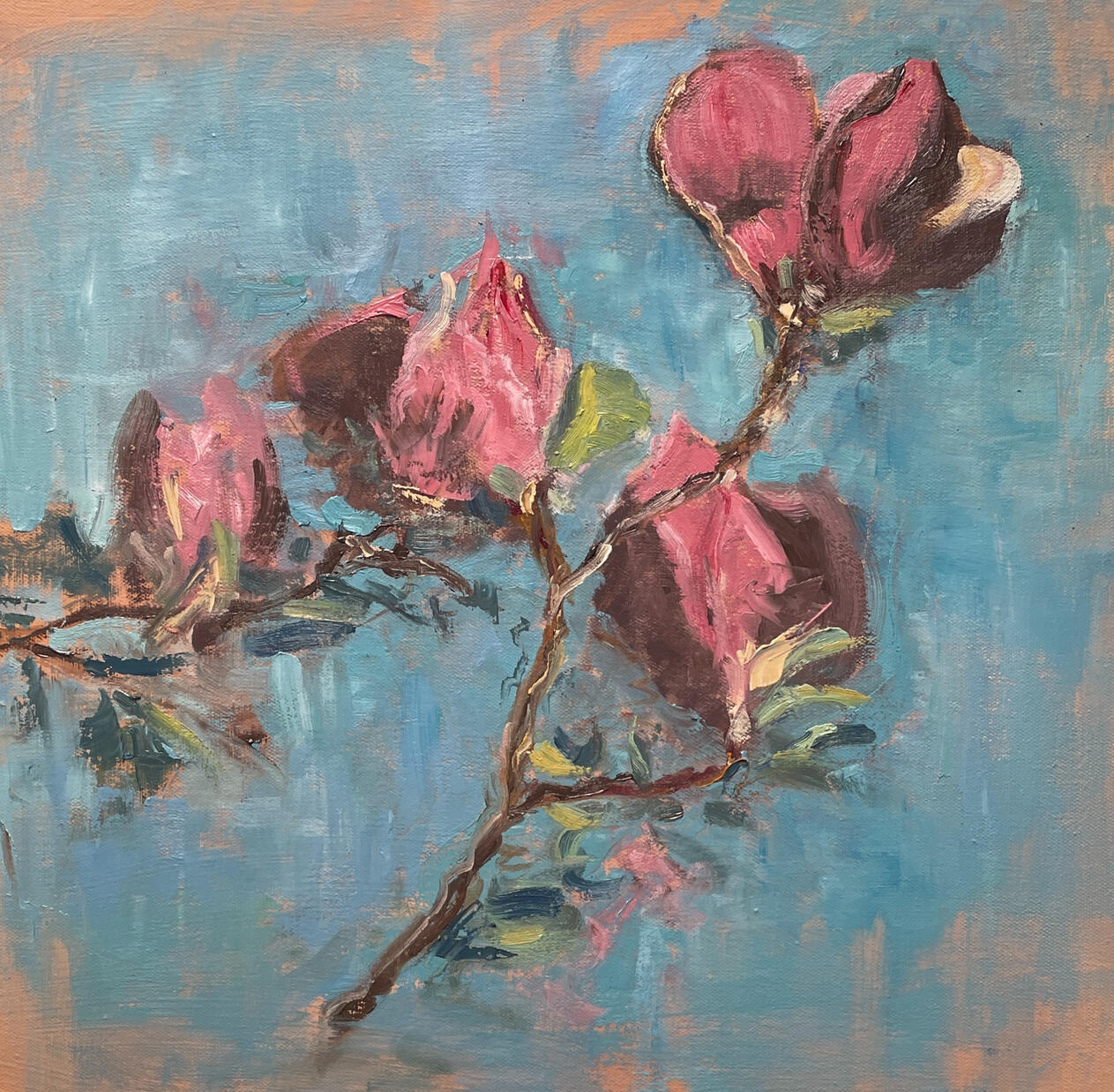 Magnolia twig, 50x50